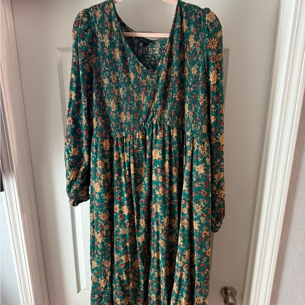 Torrid Green and Brown Textured Dress